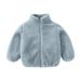 Kids Coat Winter Jacket Girls Boys Sherpa Jacket Warm Fuzzy Coats Soild Outwear Windproof Fleece Outwear Zipper Solid-Color Thicked Kids Warm Coat Outwear