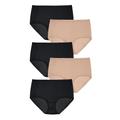 Plus Size Women's Nylon Brief 5-Pack by Comfort Choice in Nude Black Pack (Size 12) Underwear