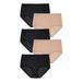 Plus Size Women's Nylon Brief 5-Pack by Comfort Choice in Nude Black Pack (Size 12) Underwear