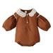 JDEFEG Kids Set Chickpea Baby Clothes Kids Girls Outfits Girls Long Sleeves Soild Jumpsuit Romper Cute Clothes Birthday Baby Girl Girls Pajama Sets Polyester Brown 80