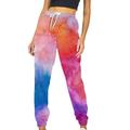 Dadaria Boho Pants for Women Prints Elastic Waist Trousers Long Straight Pants Sweatpants Multicolor L Female