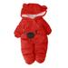 JDEFEG Cute New Born Outfits Cartoon Bear Boy Velvet Clothes Girl Solid Romper Jumpsuit Hooded Baby Girls Outfits&Set Blanket Months Baby Girl Polyester Red 6M