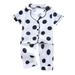 JDEFEG Girls Clothes Pack Tops+Pants Dot Girls Short Toddler Print Baby Sleeve Outfits Pajamas Sleepwear Girls Outfits&Set Girl Robe Size 14 Cotton Blend White 110