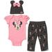 Disney Minnie Mouse Infant Baby Boys or Girls Bodysuit Pants and Hat 3 Piece Outfit Set Newborn to Infant