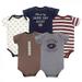 Hudson Baby Infant Boy Cotton Bodysuits 5pk Football 9-12 Months