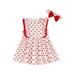 AmShibel Valentine s Days Baby Girl Dresses Sleeveless Round Neck Ruffle Heart Print A-Lined Casual Party Dress