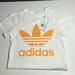 Adidas Shirts & Tops | Adidas Trefoil Logo T-Shirt Orange & White 7/8 | Color: Orange/White | Size: 7b