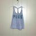 Pink Victoria's Secret Tops | Pink Victoria’s Secret Sequined Heather Grey Razor Back Tank Top | Color: Gray | Size: M