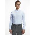 Businesshemd CALVIN KLEIN "POPLIN STRETCH SLIM SHIRT" Gr. 43, N-Gr, blau (calm blue) Herren Hemden Langarm