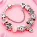 Disney Jewelry | Disney Mickey Minnie Mouse Charm Bracelet | Color: Pink/Silver | Size: Os