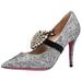 Gucci Shoes | Gucci Glitter Silver Virginia Leather With Crystal Embellished Heart Pumps | Color: Silver | Size: 38eu