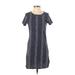 Old Navy Casual Dress - Shift: Blue Jacquard Dresses - Women's Size Small
