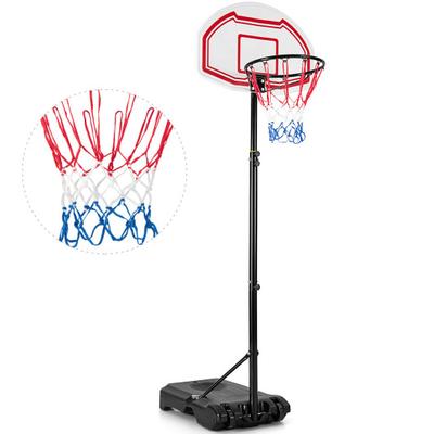 Costway Height Adjustable Basketball Hoop with 2 Nets and Fillable Base