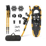 Costway 4-in-1 Lightweight Terrain Snowshoes with Flexible Pivot System-25 inches