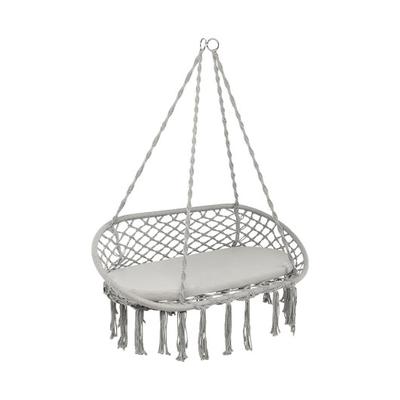 Costway 2 Person Hanging Hammock Chair with Cushion Macrame Swing-Gray