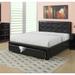 Modern black Queen Size bed, faux leather tufted headboard, with under bed storage drawer