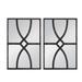 Tio 24 Inch Fir Wood Wall Mirror Set of 2, Geometric Overlaid Design, Black