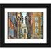 Frank Assaf 24x20 Black Ornate Wood Framed with Double Matting Museum Art Print Titled - Narrow street through old buildings in Rome Italy