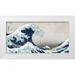 Hokusai 24x14 White Modern Wood Framed Museum Art Print Titled - The Wave off Kanagawa