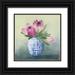 Purinton Julia 20x20 Black Ornate Wood Framed with Double Matting Museum Art Print Titled - Protea Chinoiserie I