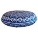 Stylo Culture Indian Round Floor Cushion Cover Mandala Meditation Cushion Printed Pouf Pillow Case Blue Large 32x32 Decorative Pom Pom Lace Cotton Ombre 1 Pc