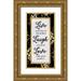 Prime Marcus 9x14 Gold Ornate Wood Framed with Double Matting Museum Art Print Titled - Golden Live Laugh Love