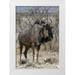 Young Bill 14x18 White Modern Wood Framed Museum Art Print Titled - Solitary wildebeest Etosha NP Namibia