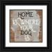 Matic Jelena 26x26 Black Ornate Wood Framed with Double Matting Museum Art Print Titled - Home Is Dog Wood Sign