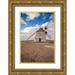 Bibikow Walter 17x24 Gold Ornate Wood Framed with Double Matting Museum Art Print Titled - Canary Islands-Fuerteventura Island-La Oliva-traditional windmill