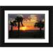Williams Alex 32x23 Black Ornate Wood Framed with Double Matting Museum Art Print Titled - Sunset Palms I