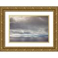 Bibikow Walter 32x23 Gold Ornate Wood Framed with Double Matting Museum Art Print Titled - Canary Islands-La Palma Island-Las Indias-storm front over Atlantic Ocean