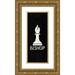 Reed Tara 15x32 Gold Ornate Wood Framed with Double Matting Museum Art Print Titled - Chess Piece vertical black III-Bishop