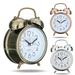 Biplut Classic Silent Double Bells Quartz Movement Bedside Table Retro Mini Alarm Clock