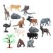 12Pcs Mini Animal Figurines Model Educational Toy Miniature Statues Figures Set for Gift Home Desktop Decor Party Favor Children