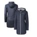 Women's Cutter & Buck Heather Navy UTEP Miners Rainier Primaloft Eco Hooded Long Coat