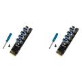 4X M.2 M-Key Pcie Expansion Cards M.2 to Pci-E X1 4 Port USB3.0 Graphics Card Expansion Adapter ASM1184E M.2 Adapter