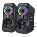 SZROBOY Computer Speakers bluetooth computer speakerï¼ŒWired PC Speaker 2.0 USB Gaming Powered Stereo Mini Multimedia Volume Control with RGB Lights 3.5mm Aux Input