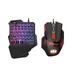 Gaming Keyboard RGB Backlit Single-hand Control Keypad Keyboard with Mouse for Laptop Computer