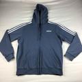 Adidas Jackets & Coats | Adidas Blue 3 Strips Full Zip Hooded Jacket Size Large | Color: Blue/White | Size: L