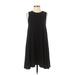 Tahari Casual Dress - A-Line Crew Neck Sleeveless: Black Print Dresses - Women's Size X-Small