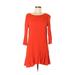 Just Fab Casual Dress - Mini: Orange Print Dresses - Women's Size Small