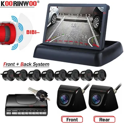 Koorinwoo-Écran LCD Parktronics 8/4 pour Capteurs de Stationnement de Voiture Système HD Caméra