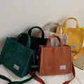 Sacs à main en velours côtelé pour dames sac à bandoulière unique sac messager solide petit sac