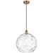 Ballston Athens 14" Brushed Brass Pendant With Clear Water Glass Shade