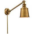 Addison 8" Brushed Brass LED Swing Arm With Brushed Brass Shade