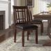 Lark Manor™ Guntersville Slat Back Side Chair in Espresso Faux Leather/Wood/Upholstered in Brown | 38.25 H x 18.5 W x 21.25 D in | Wayfair