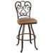 Callee Valencia Counter, Bar & Extra Tall Stool Upholstered in Black/Brown | 49.5 H x 18 W x 17 D in | Wayfair 1111534-PB-EM