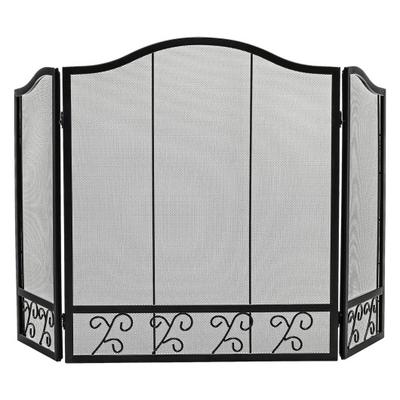 Costway 3-Panel Fireplace Screen Decorative Spark ...