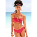 Bügel-Bandeau-Bikini VIVANCE Gr. 38, Cup D, rot (knallrot) Damen Bikini-Sets Ocean Blue mit edlen Zierknöpfen
