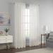 Eclipse Emina Crushed Sheer Voile Rod Pocket Curtain Panel Polyester in White | 84 H x 52 W in | Wayfair 22716803488